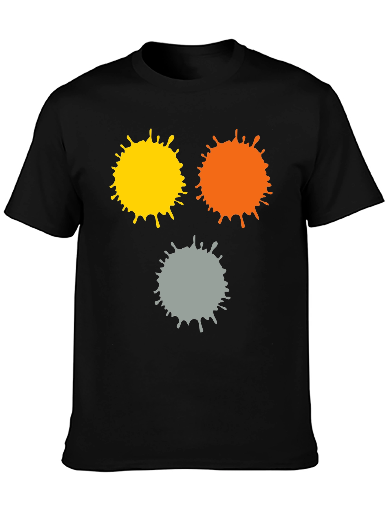 Abstract Splatter Print Black T-Shirt