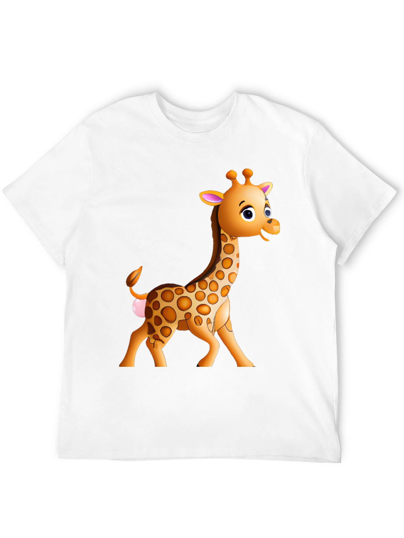 Cartoon Giraffe Graphic T-Shirt