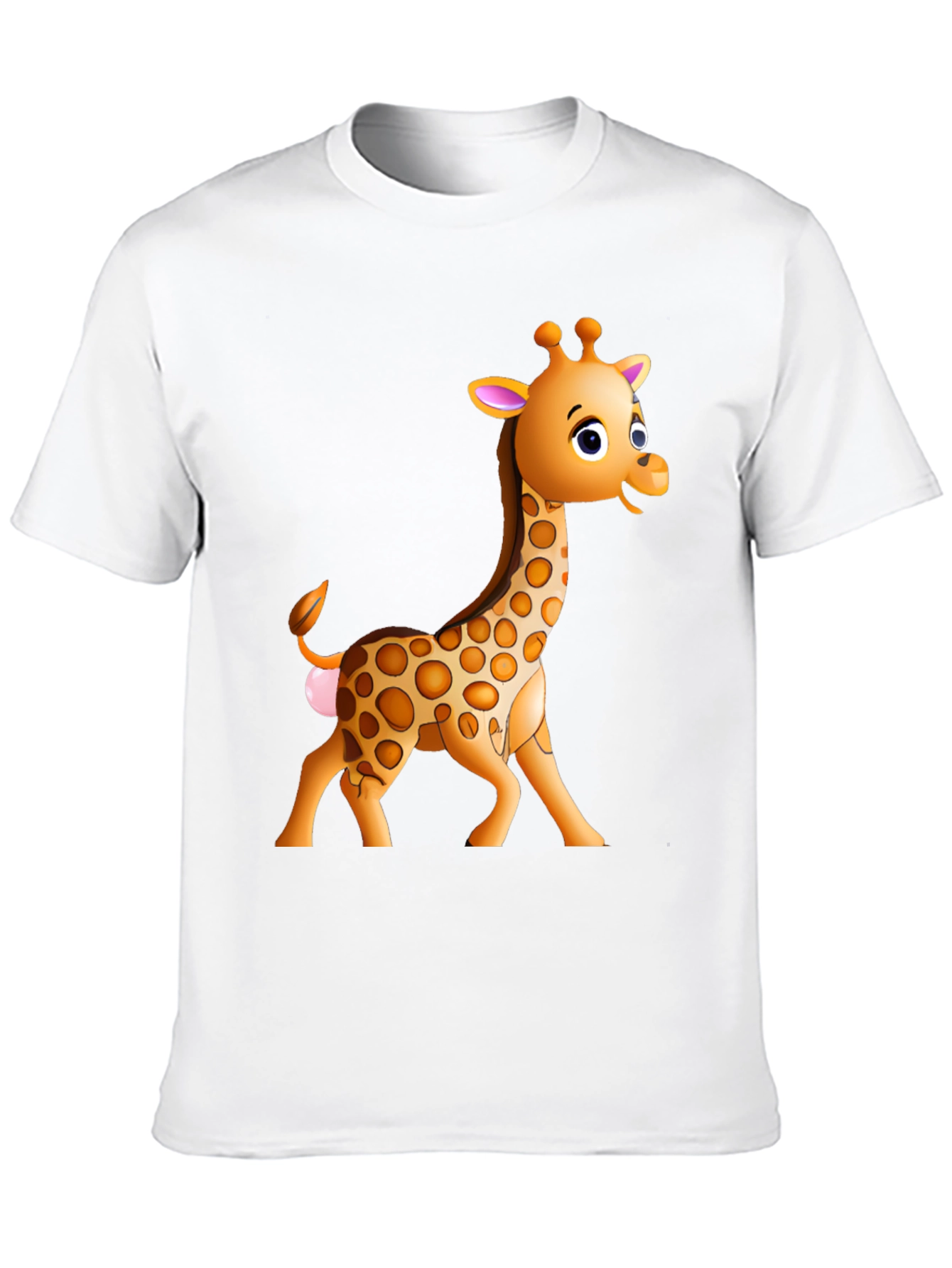 Cartoon Giraffe Graphic T-Shirt