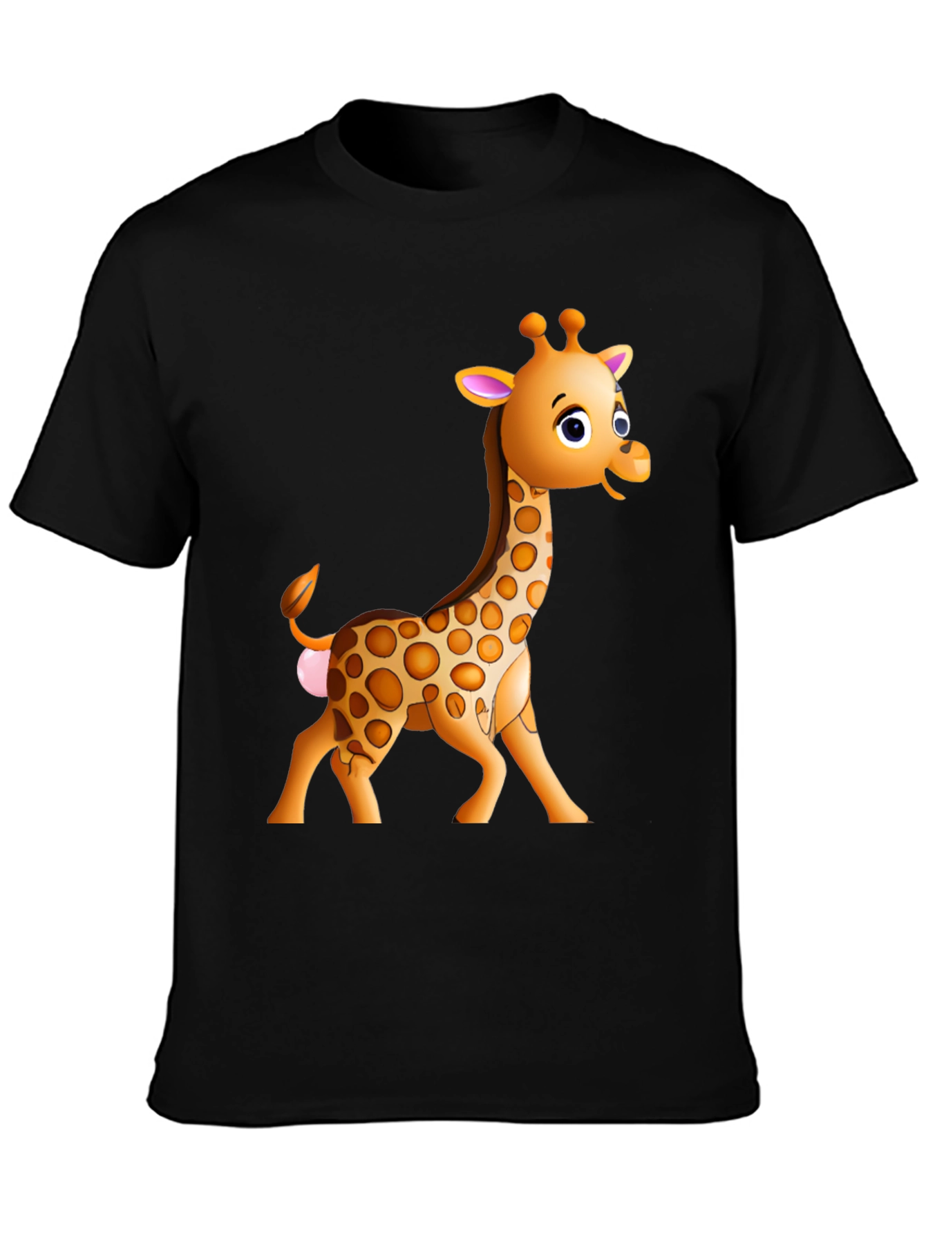 Cartoon Giraffe Graphic T-Shirt