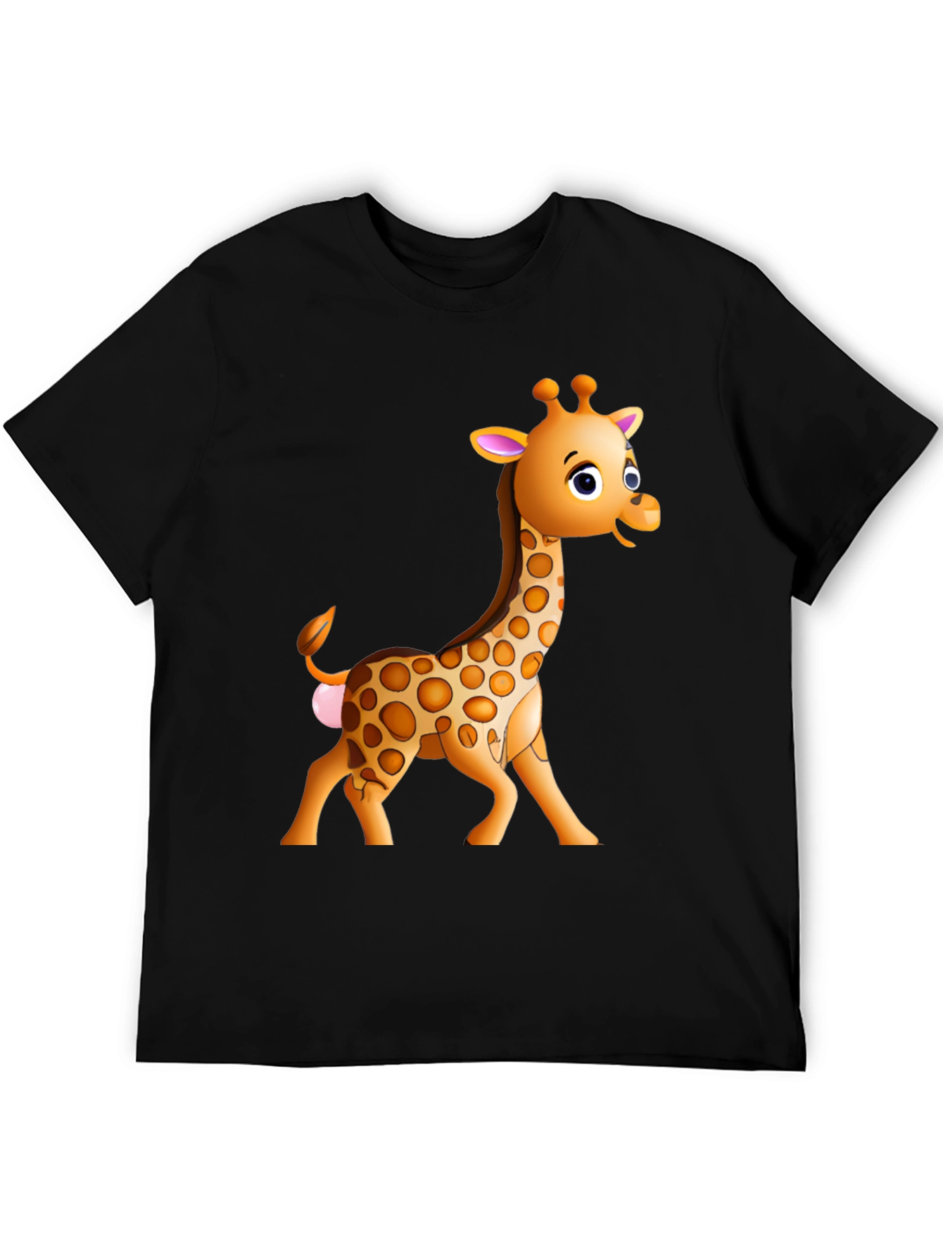 Cartoon Giraffe Graphic T-Shirt