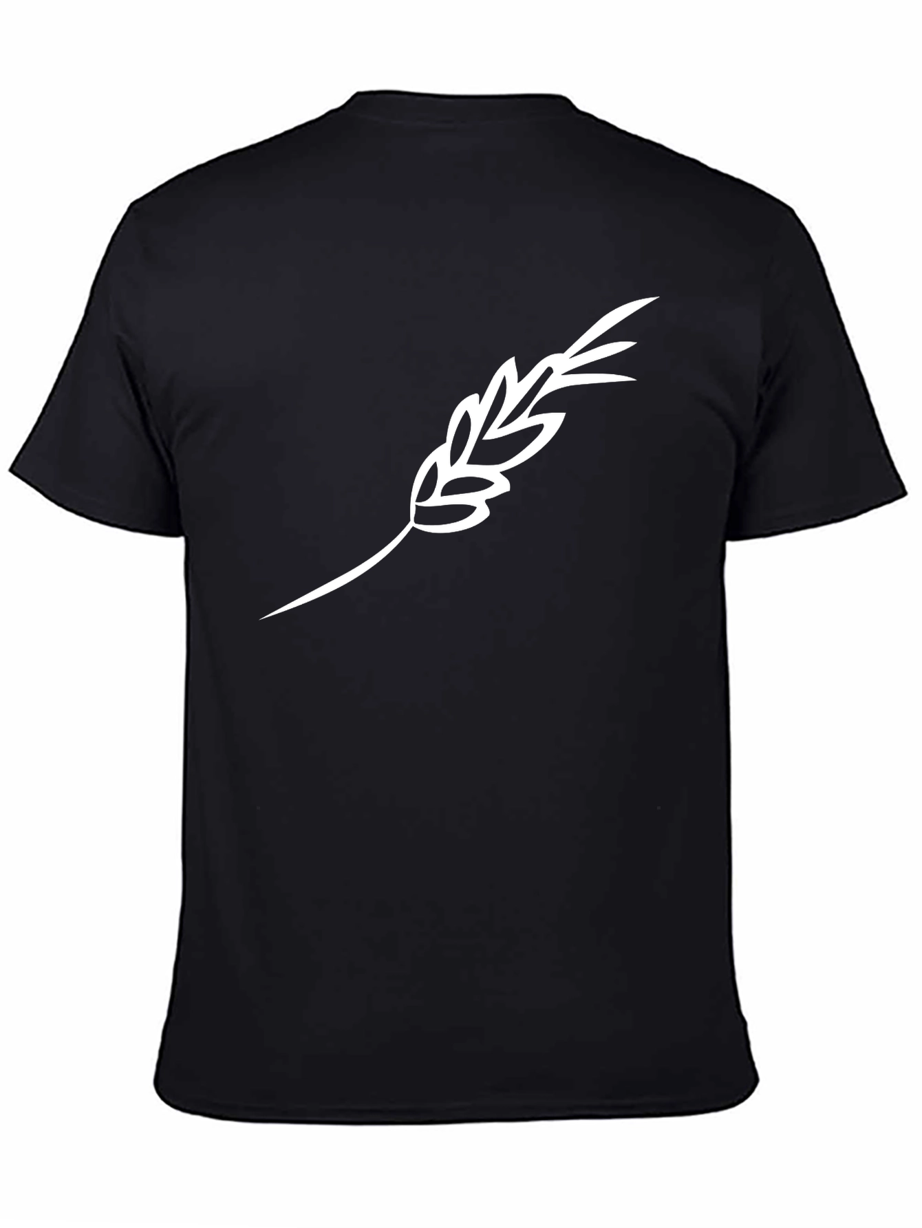 Mens Black T-Shirt with Wheat Design
