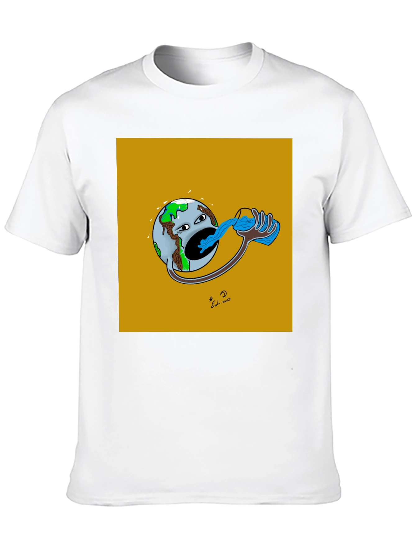Earth Drinking Water Graphic T-Shirt