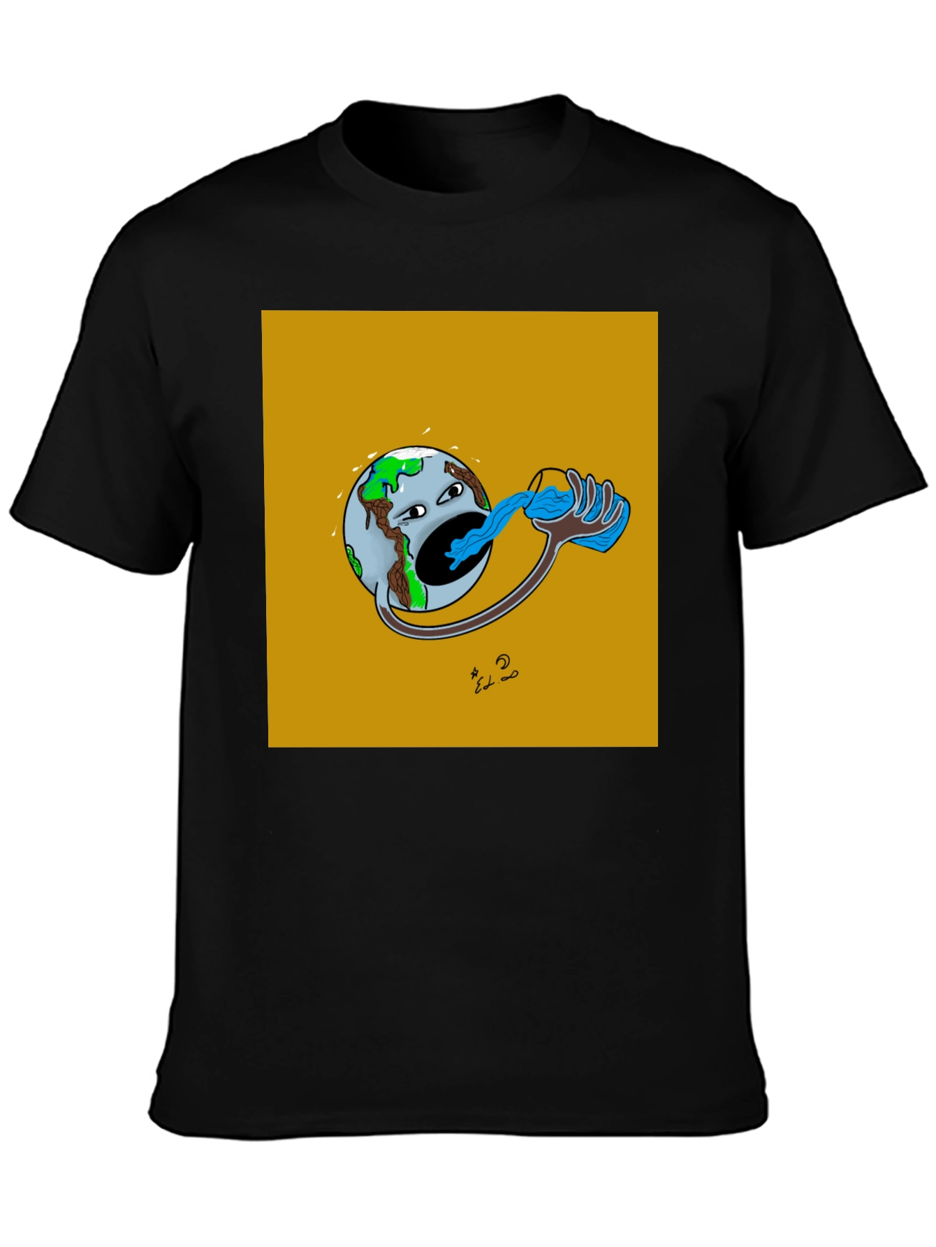 Earth Drinking Water Graphic T-Shirt