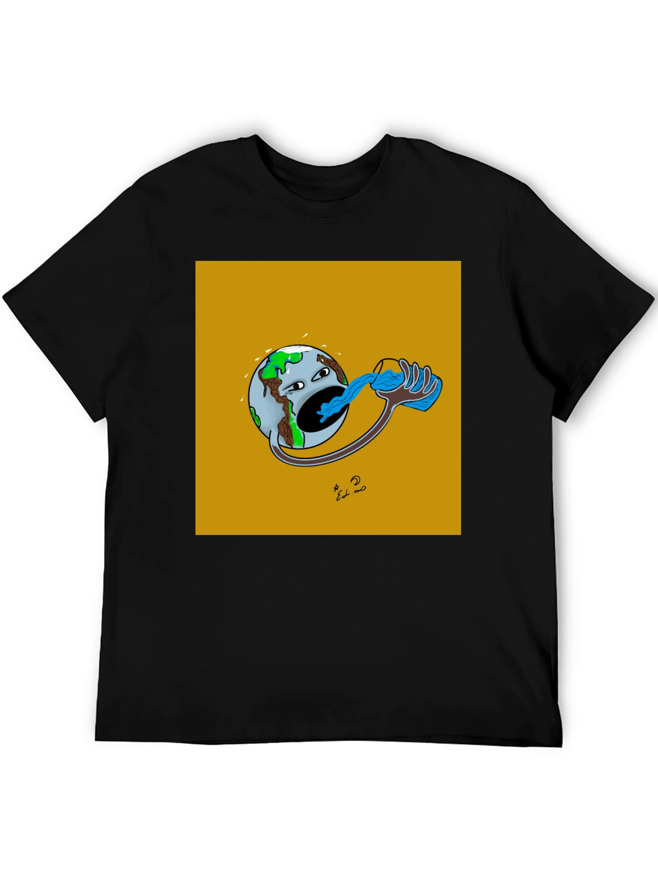 Earth Drinking Water Graphic T-Shirt