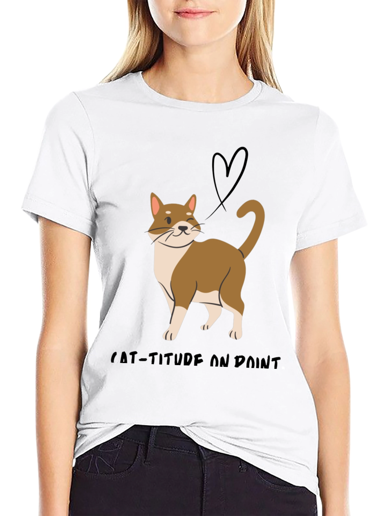 Cat-Titude T-Shirt:  Stylish Cat Design Soft Fabric