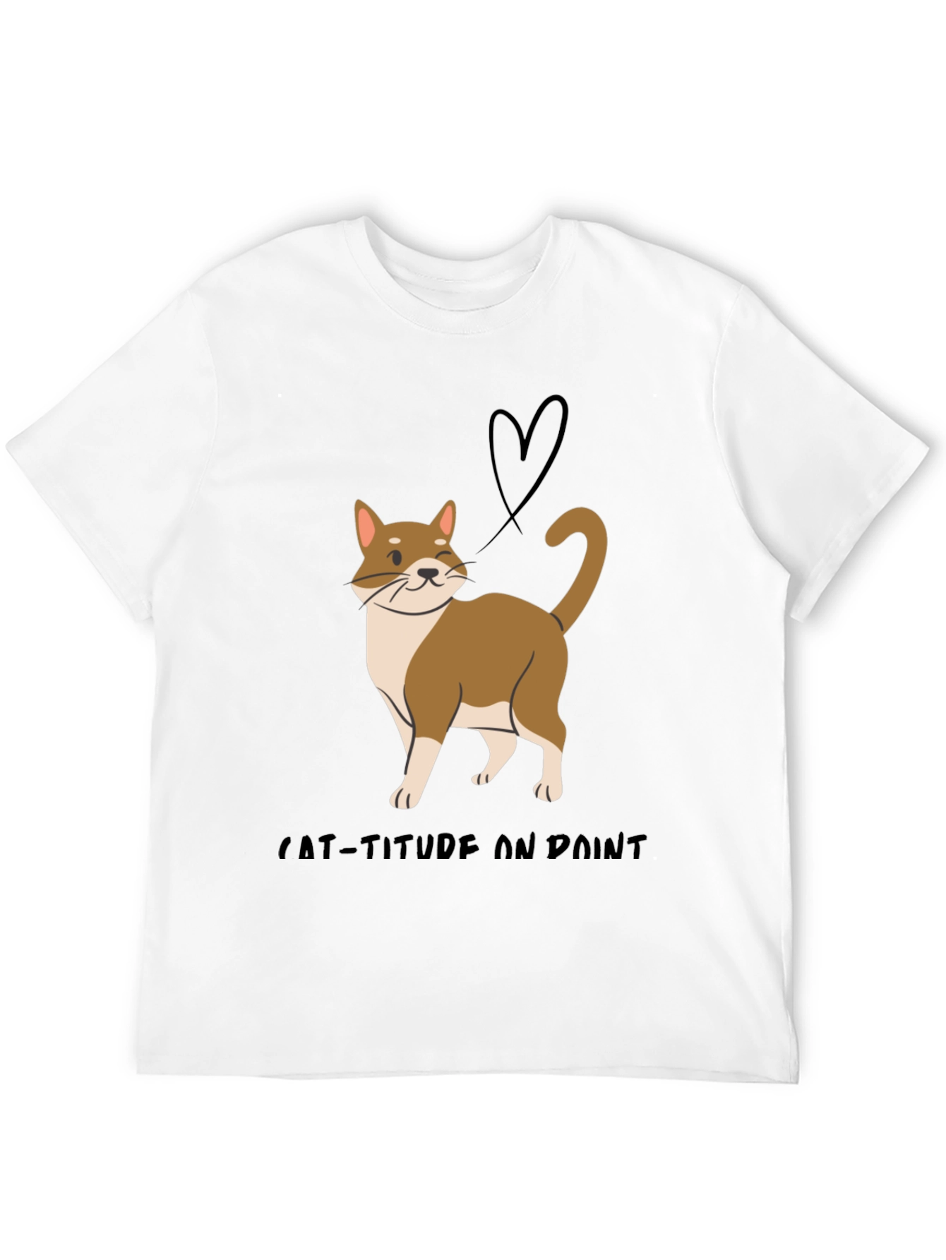 Cat-Titude T-Shirt:  Stylish Cat Design Soft Fabric