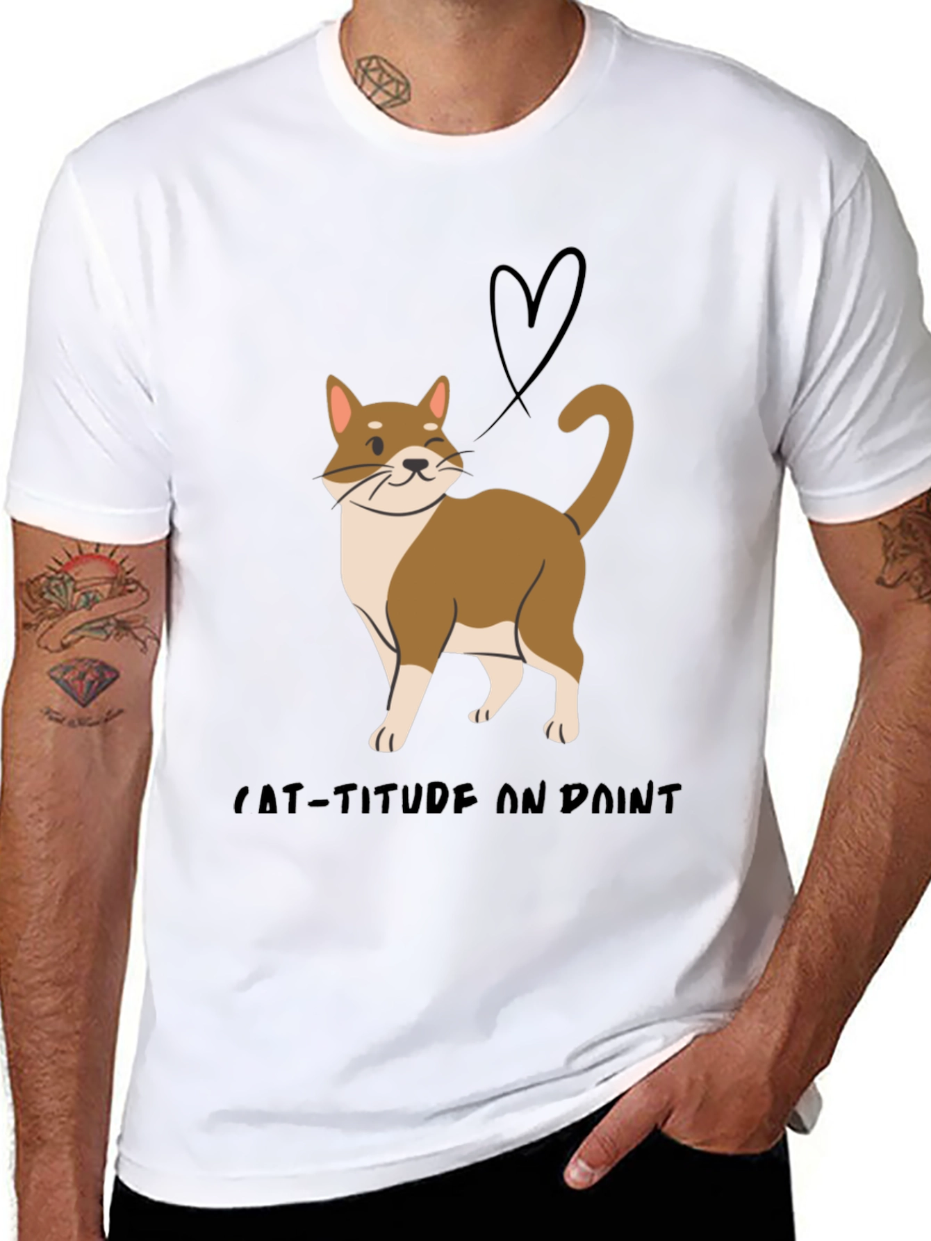Cat-Titude T-Shirt:  Stylish Cat Design Soft Fabric