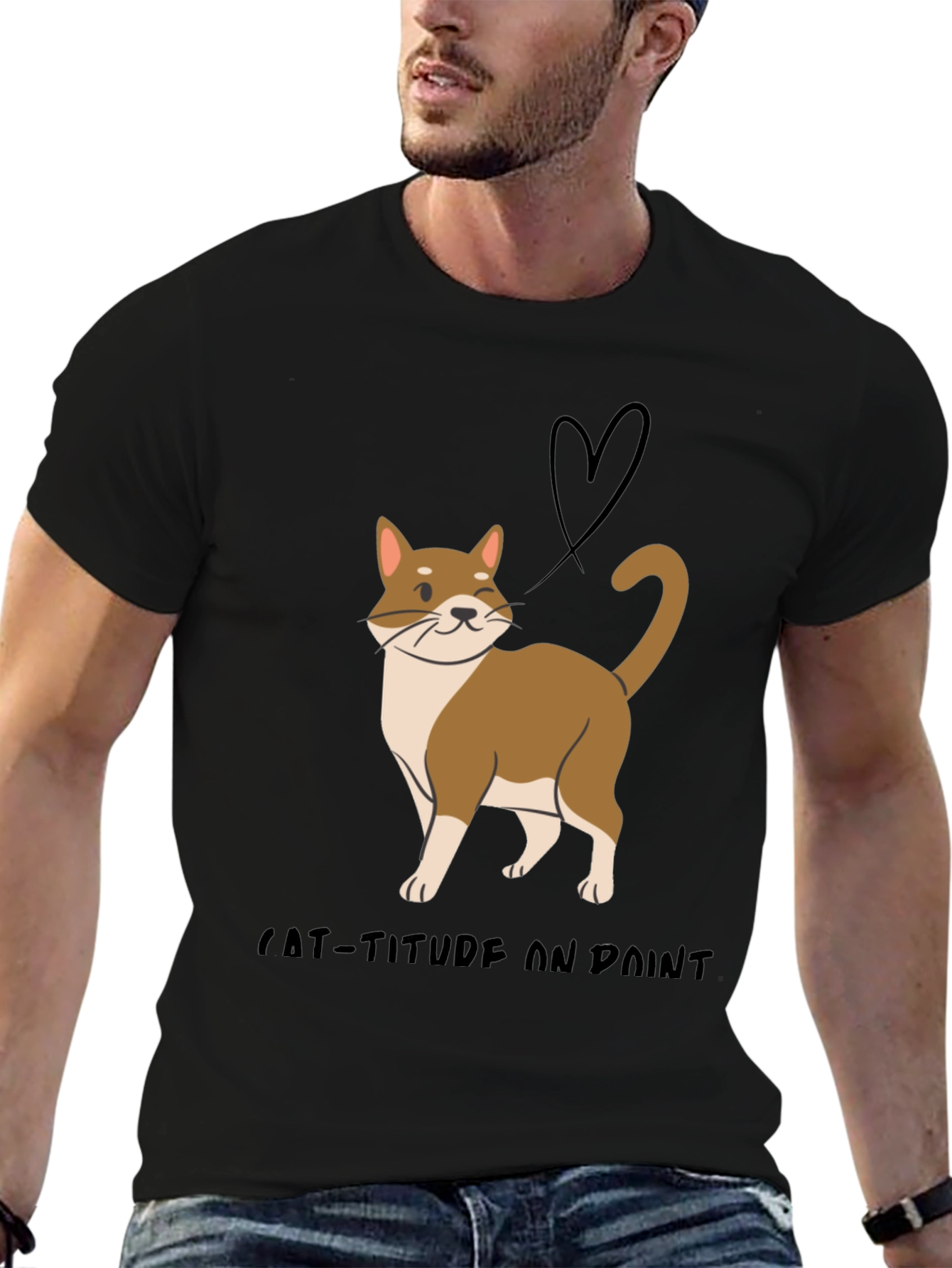 Cat-Titude T-Shirt:  Stylish Cat Design Soft Fabric