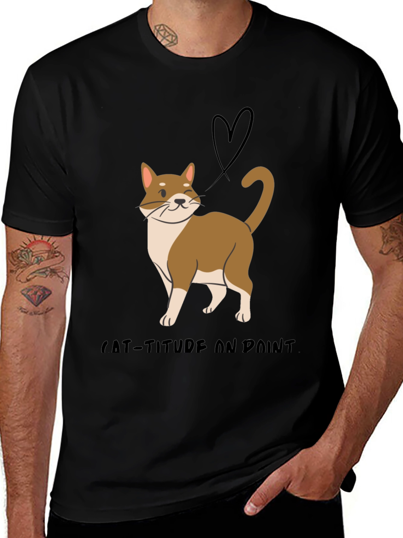 Cat-Titude T-Shirt:  Stylish Cat Design Soft Fabric