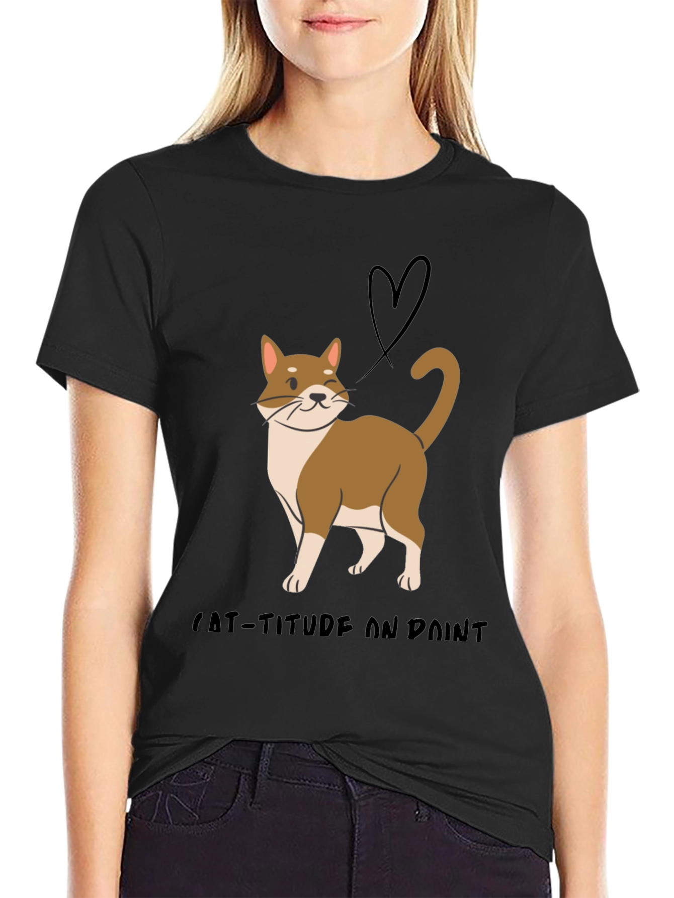 Cat-Titude T-Shirt:  Stylish Cat Design Soft Fabric