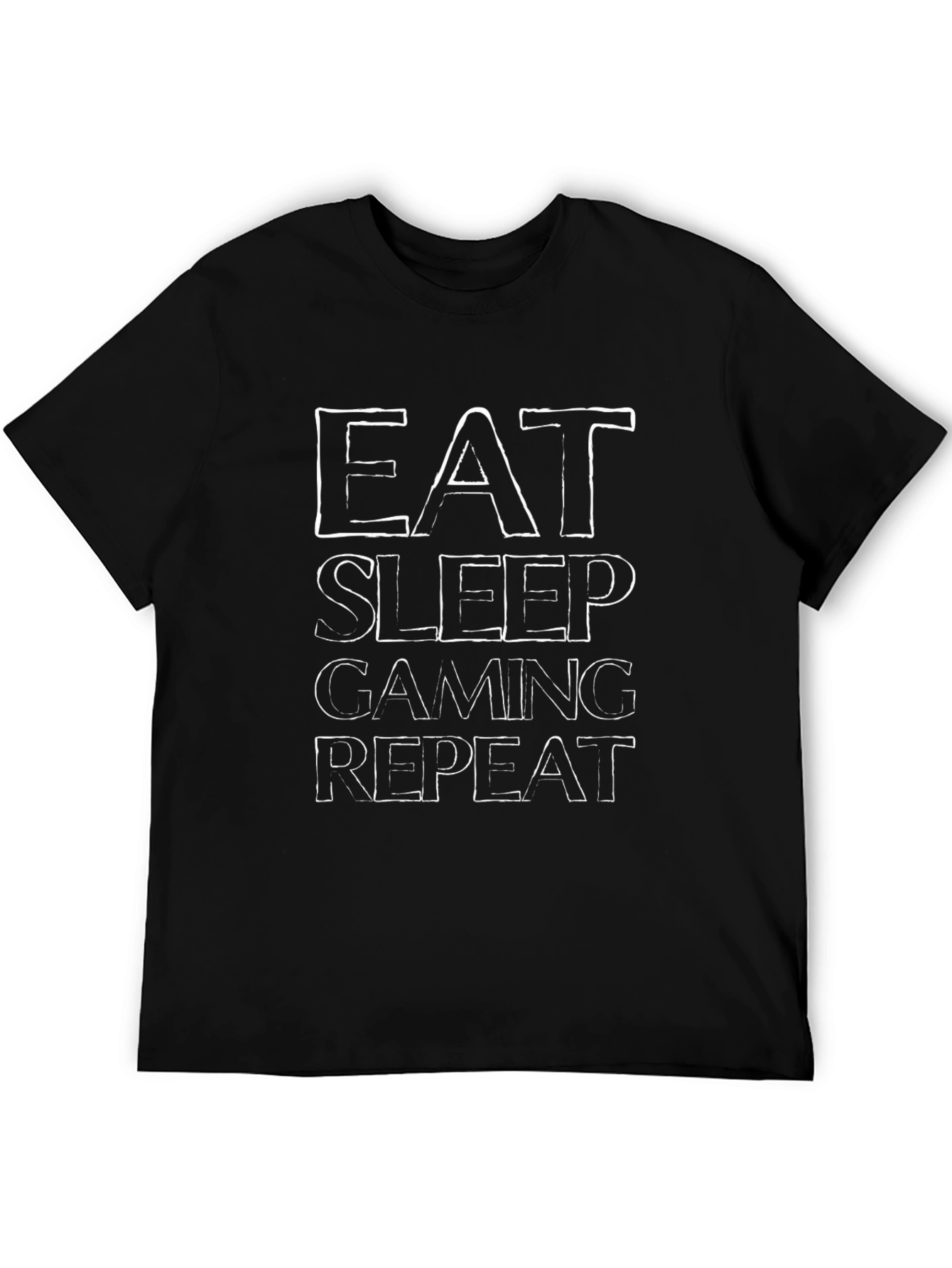 Eat Sleep Gaming Repeat Black Graphic T-Shirt