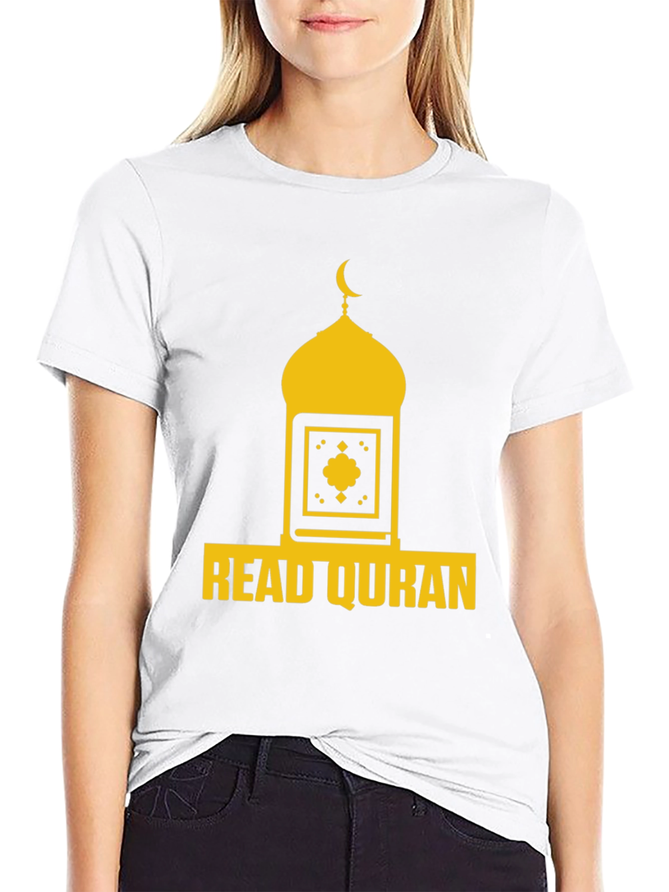Read Quran T-Shirt - Islamic Mosque Crescent Design