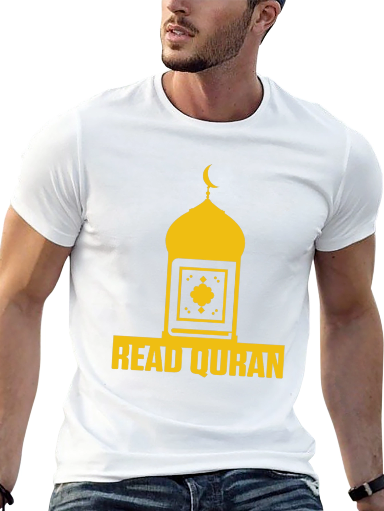 Read Quran T-Shirt - Islamic Mosque Crescent Design