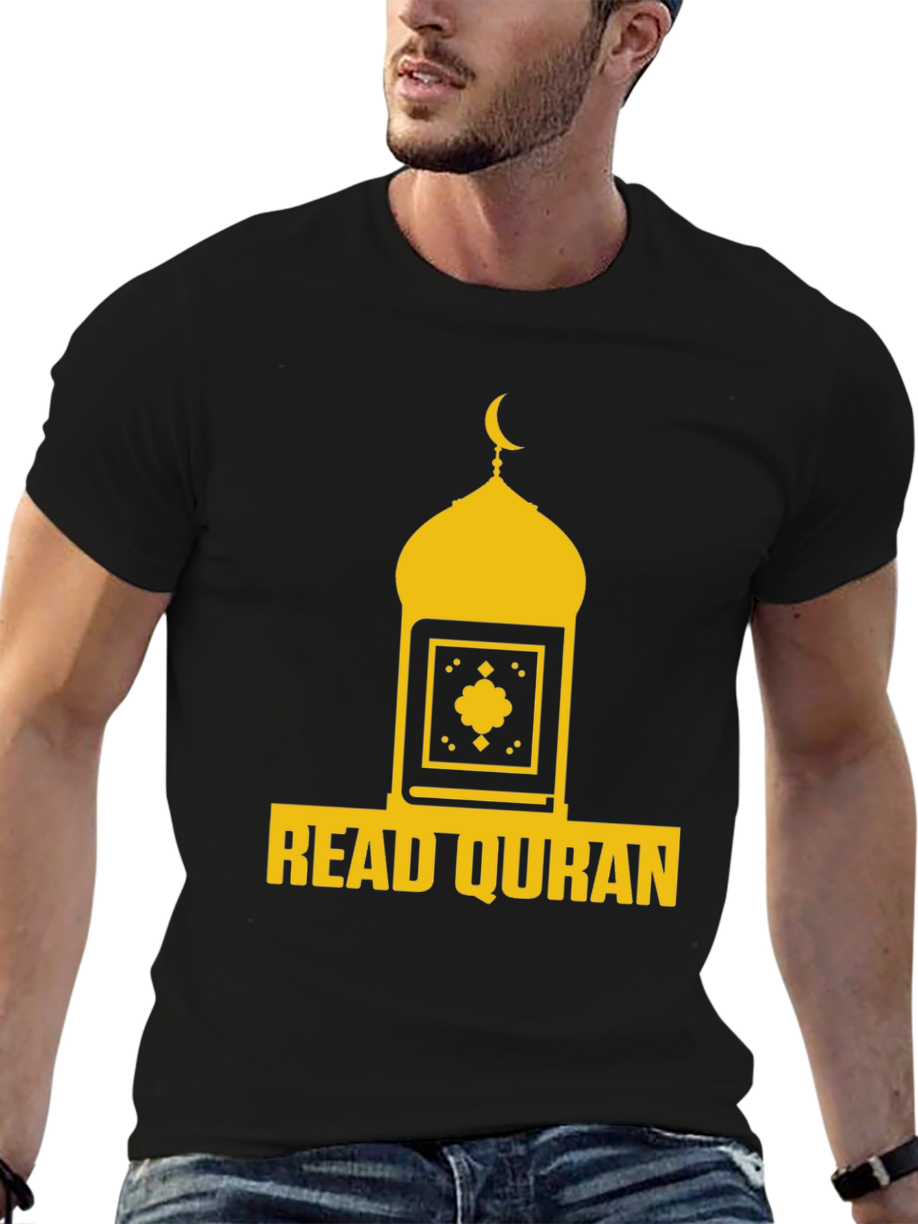 Read Quran T-Shirt - Islamic Mosque Crescent Design