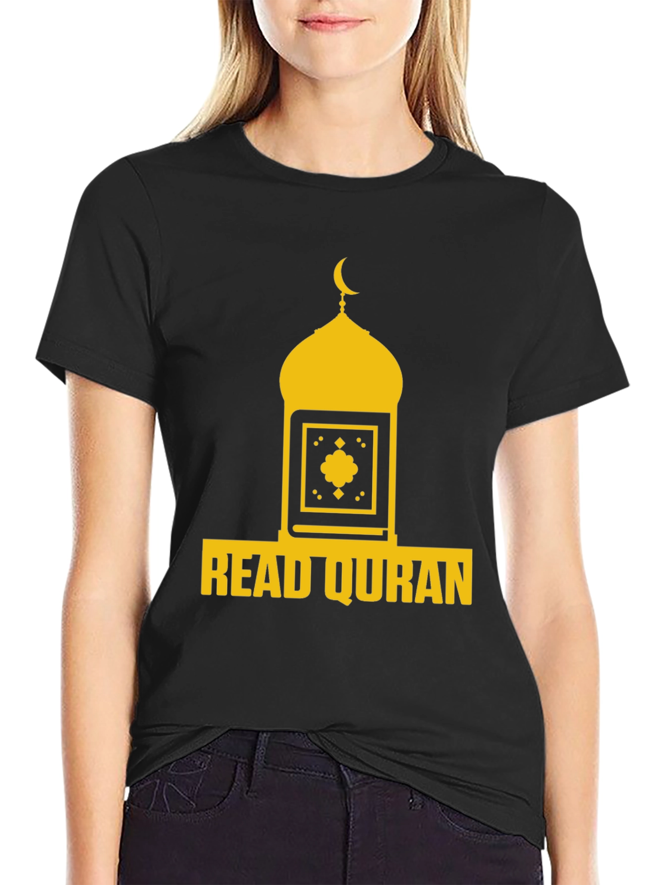 Read Quran T-Shirt - Islamic Mosque Crescent Design