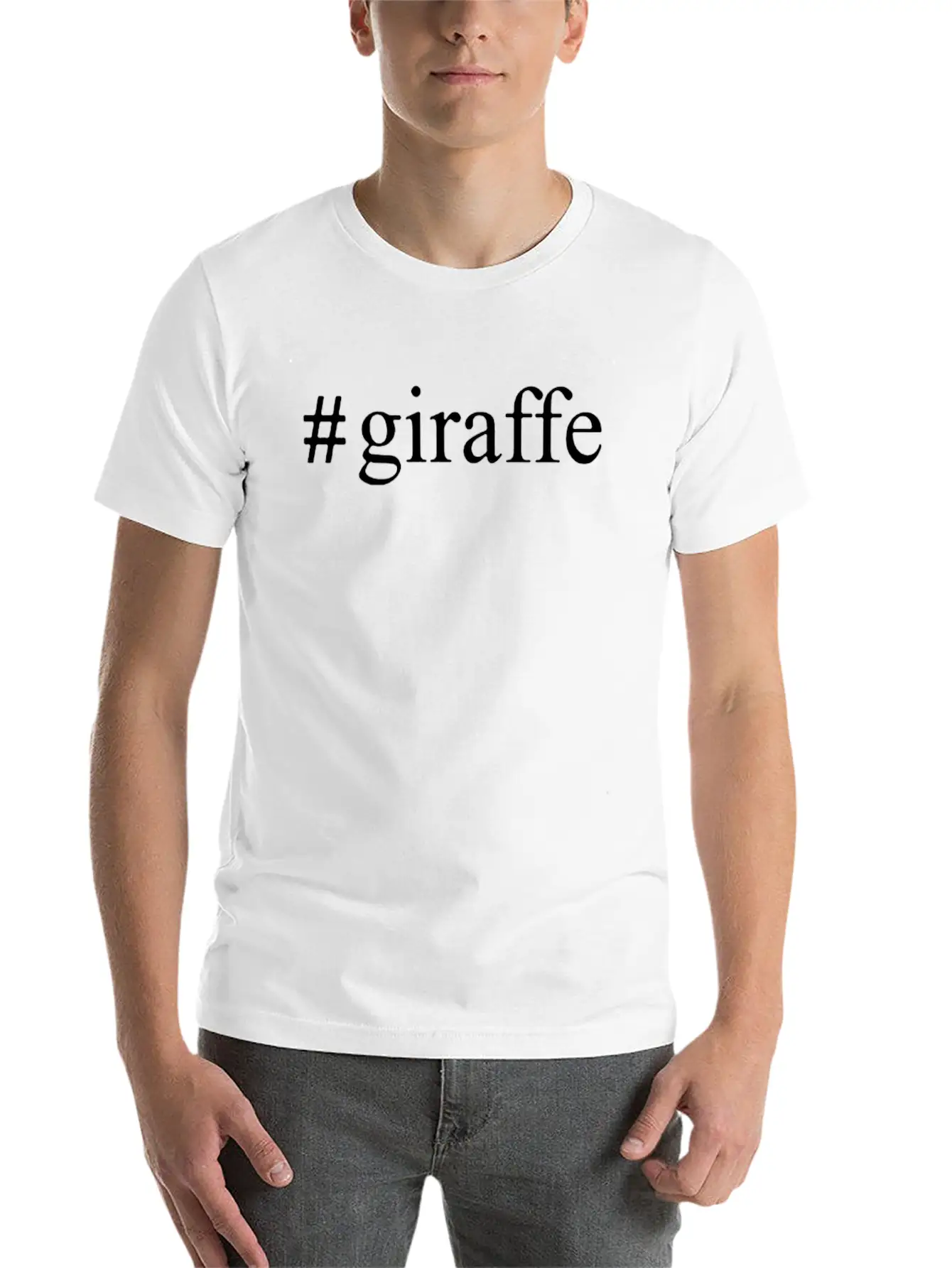 Giraffe Hashtag Unisex Casual T-Shirt – Clean Design For Daily Comfort