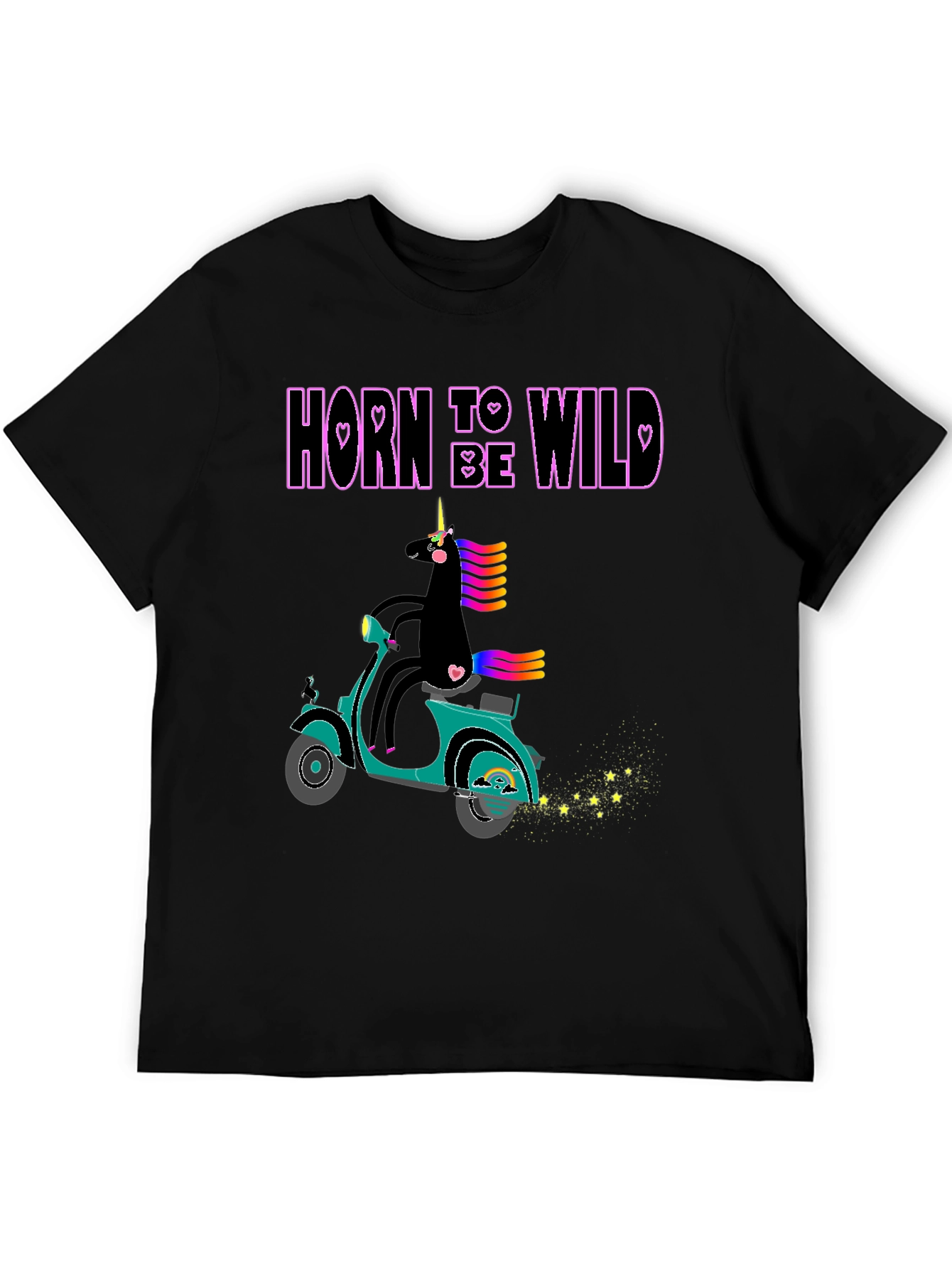 Unicorn On Scooter Graphic T-Shirt