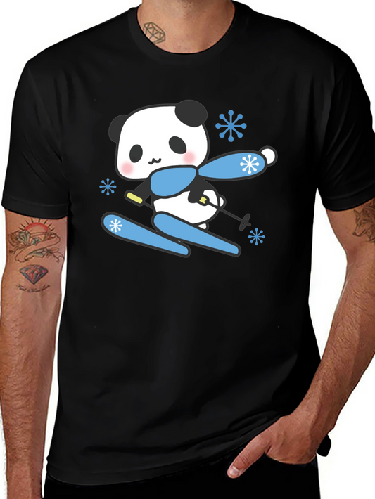 Skiing Panda T-Shirt - Cute Winter Apparel
