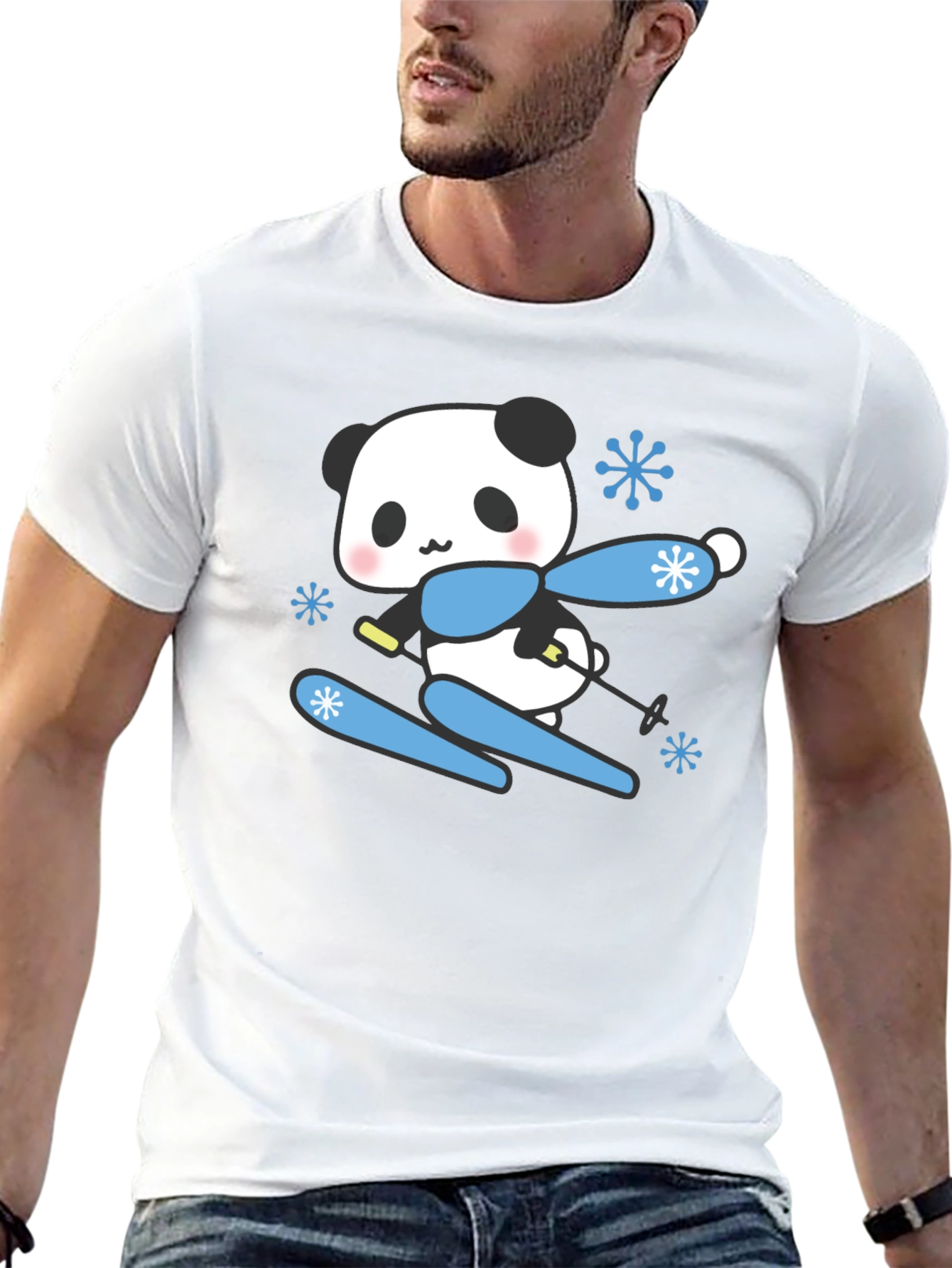 Skiing Panda T-Shirt - Cute Winter Apparel