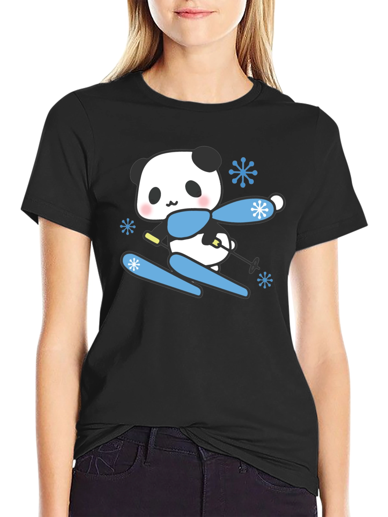 Skiing Panda T-Shirt - Cute Winter Apparel