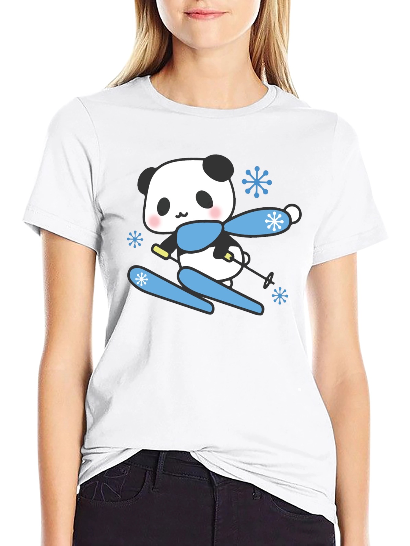Skiing Panda T-Shirt - Cute Winter Apparel