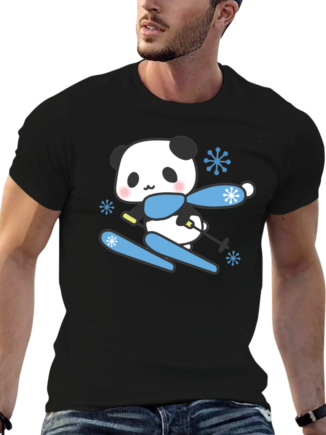 Skiing Panda T-Shirt - Cute Winter Apparel