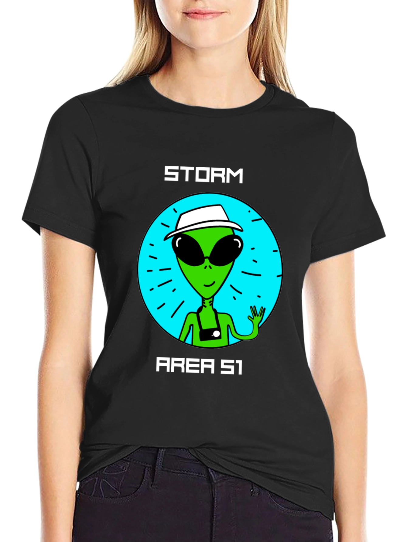 Storm Area 51 Alien Graphic Tee - Black