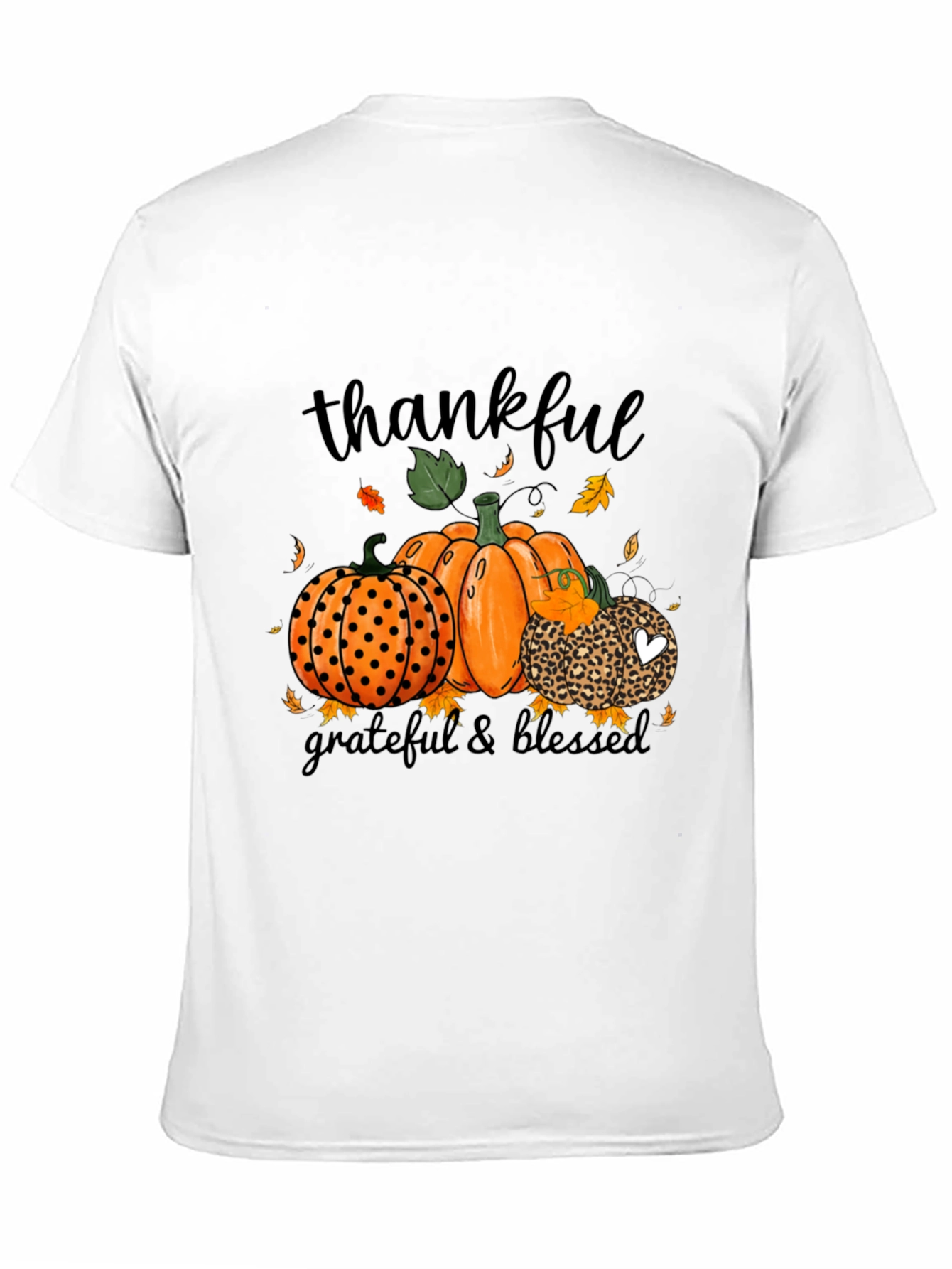 Thankful Grateful Blessed Pumpkin Fall T-Shirt