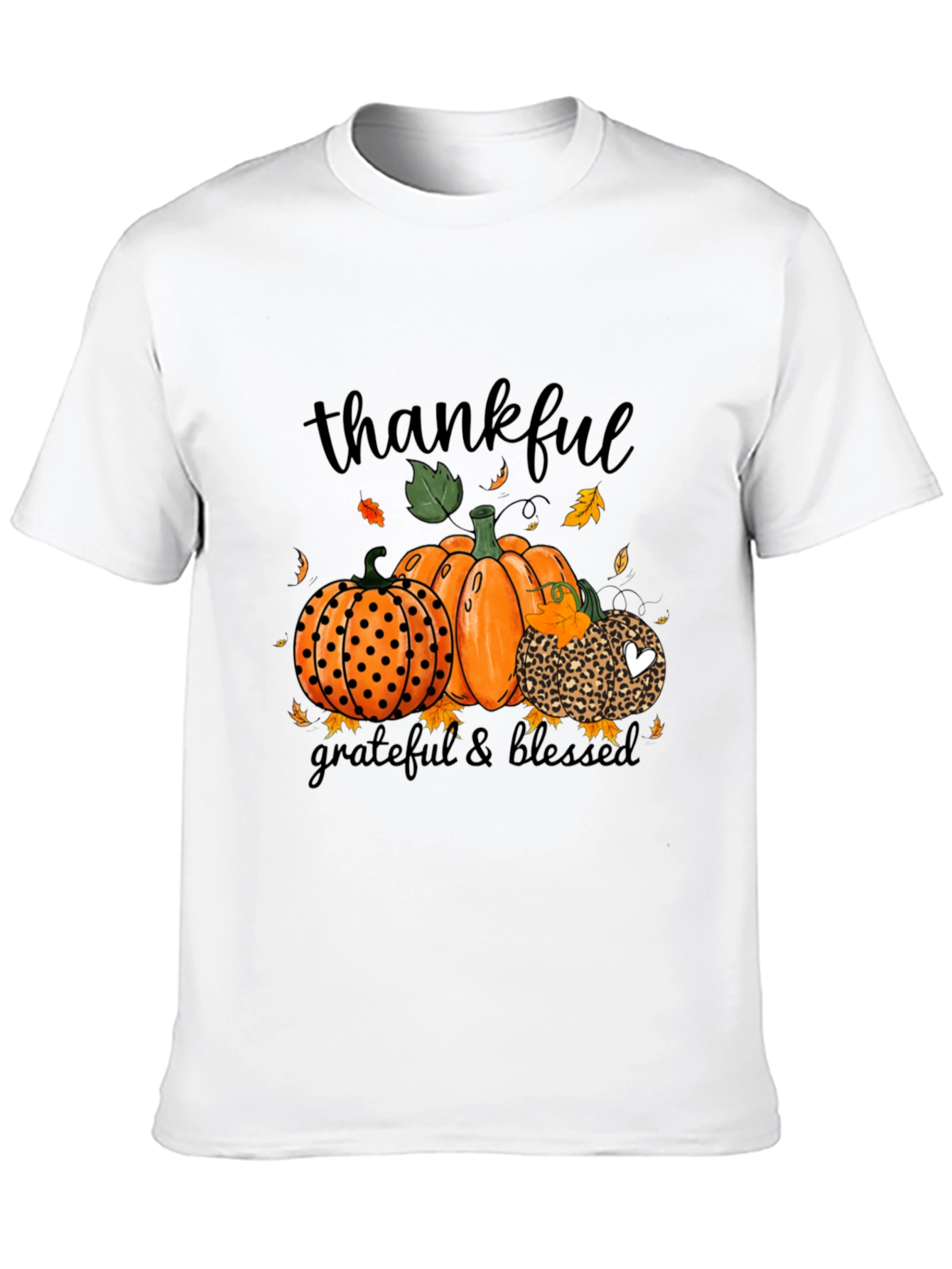 Thankful Grateful Blessed Pumpkin Fall T-Shirt
