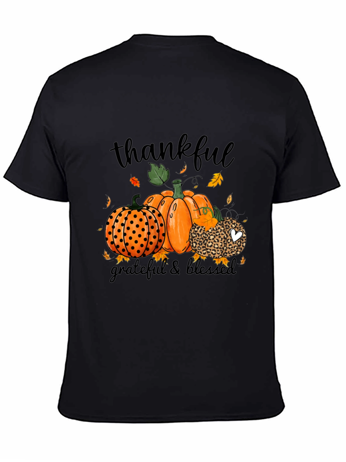 Thankful Grateful Blessed Pumpkin Fall T-Shirt