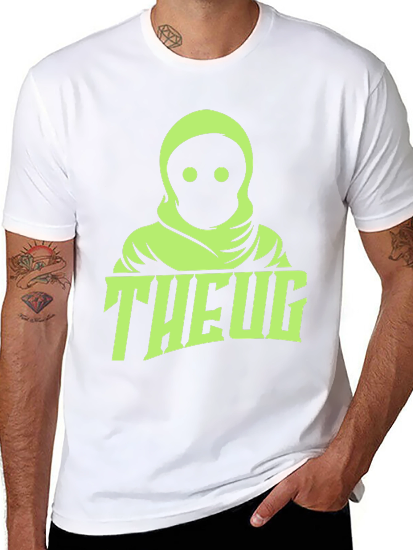 THEUG Black T-Shirt with Green Graphic