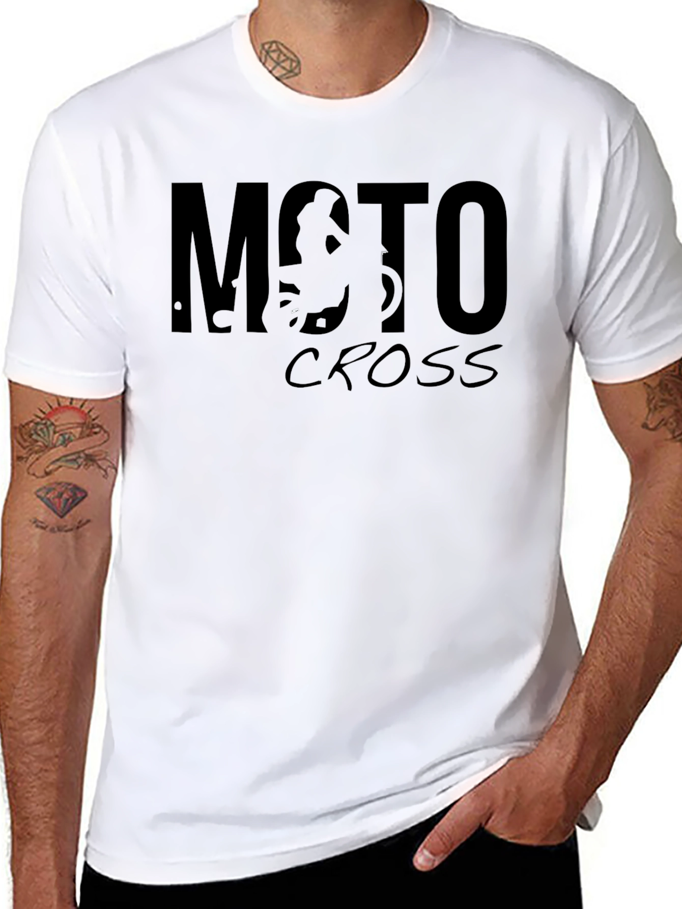 Moto Cross Graphic T-Shirt - Black