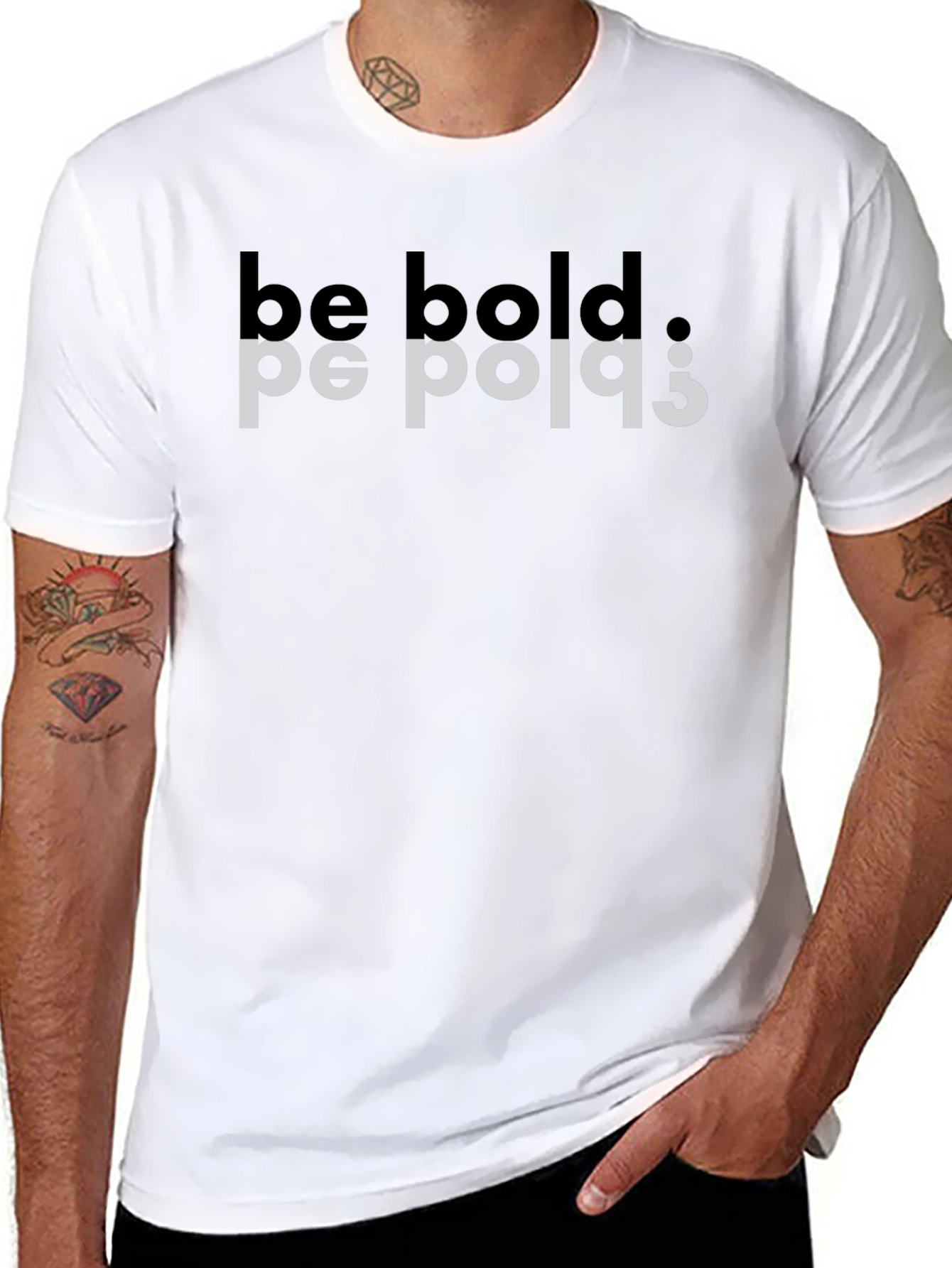 Be Bold Mirror Tee - Black Graphic T-Shirt