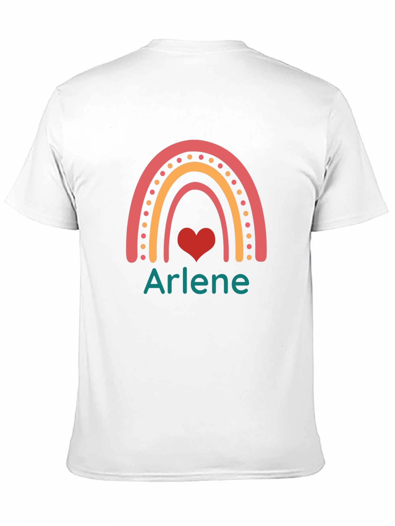 Arlene Rainbow Heart Graphic Black T-Shirt
