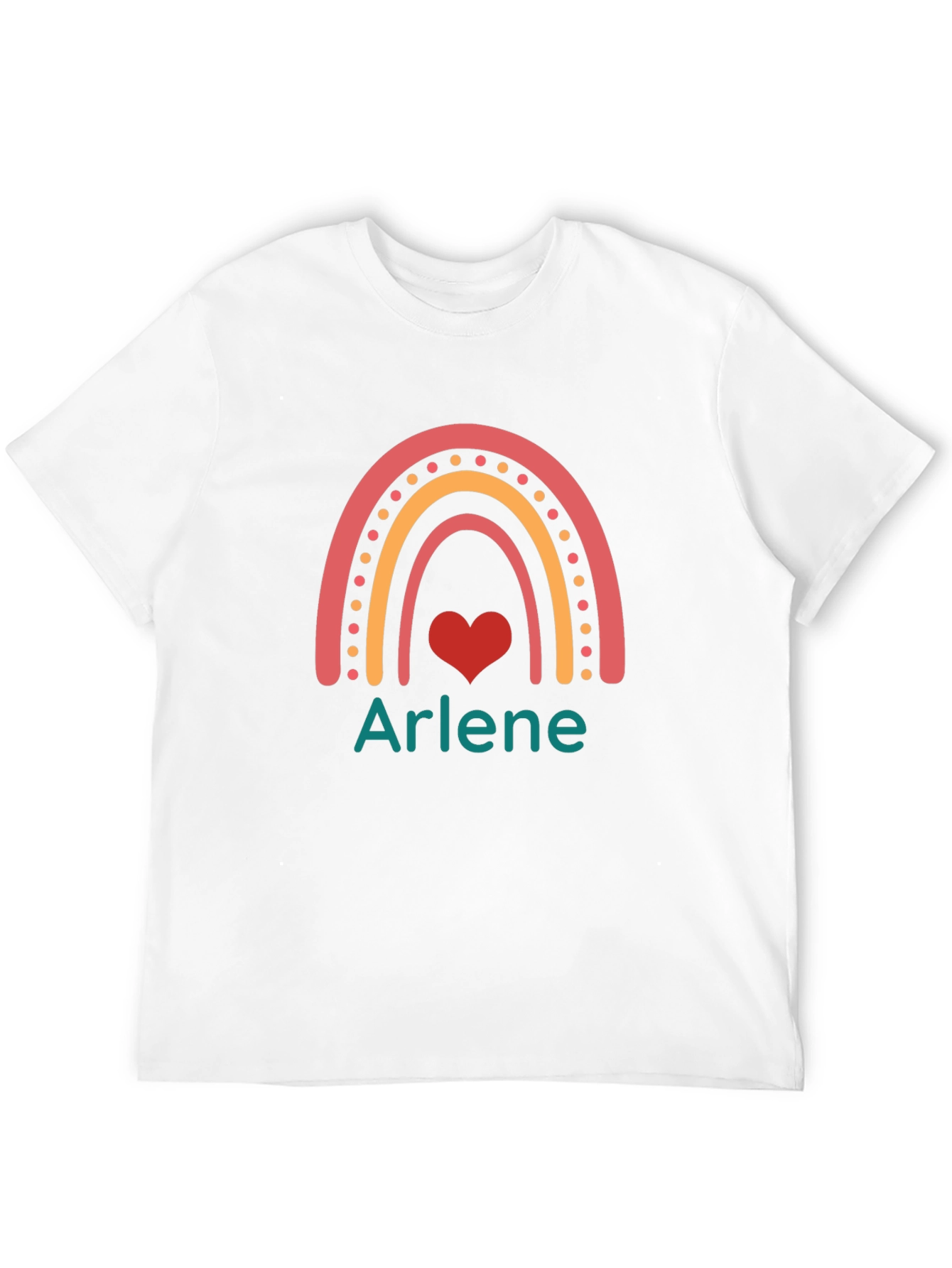 Arlene Rainbow Heart Graphic Black T-Shirt