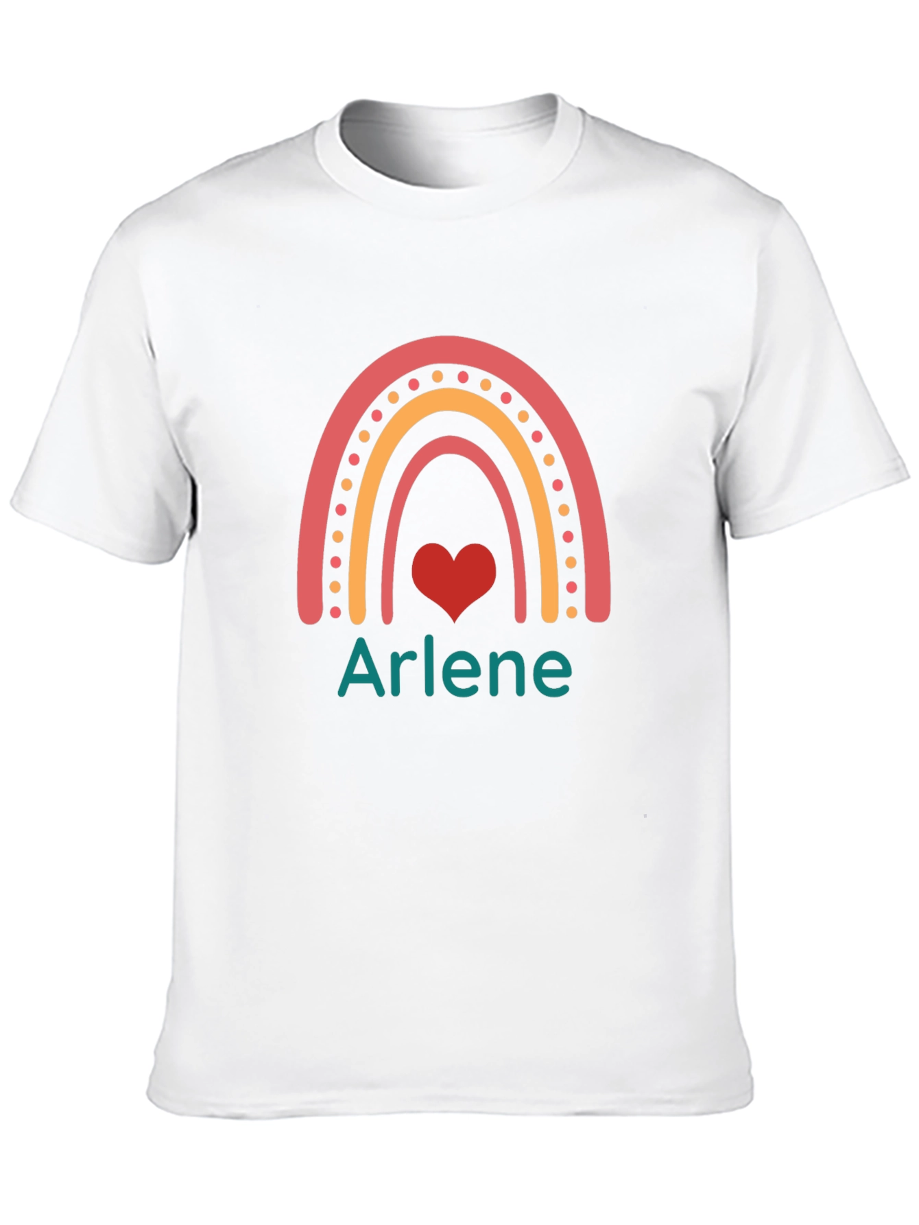 Arlene Rainbow Heart Graphic Black T-Shirt