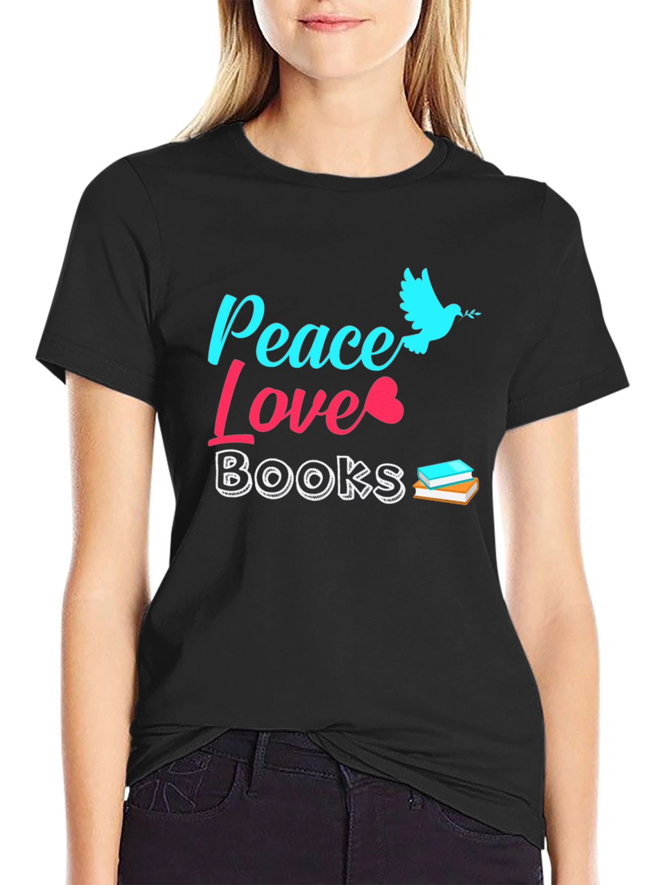 Peace Love Books Graphic Tee
