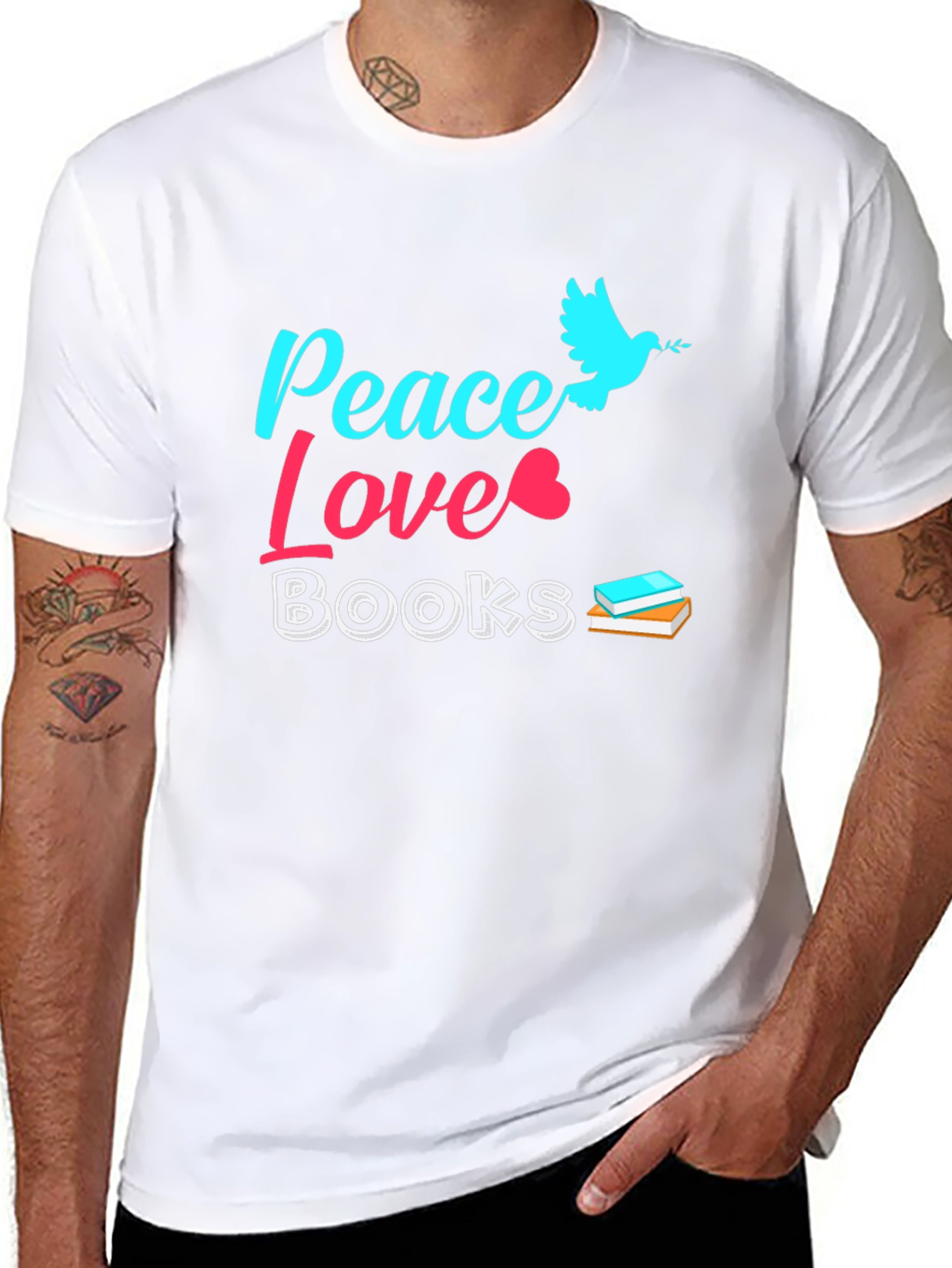 Peace Love Books Graphic Tee