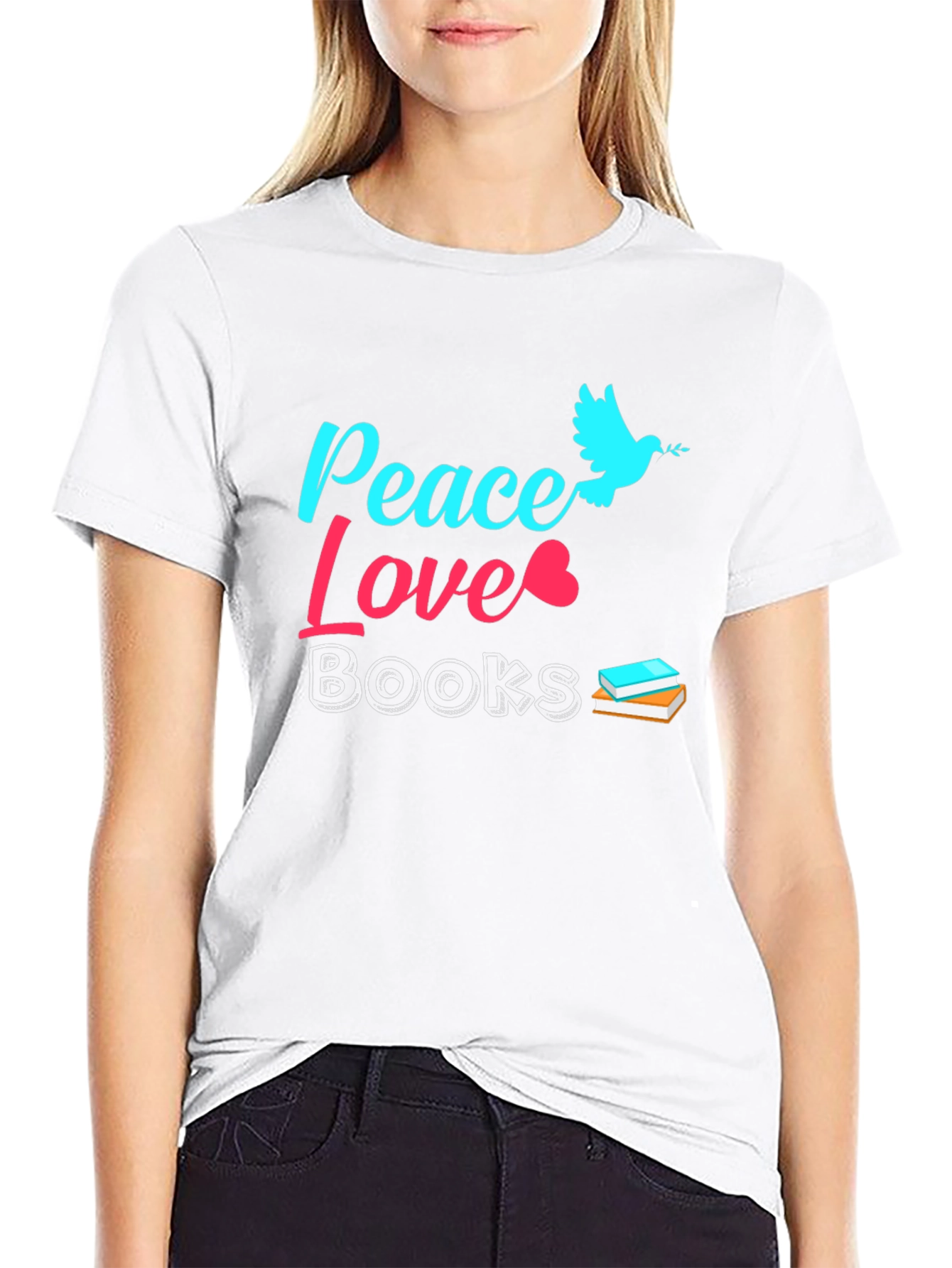 Peace Love Books Graphic Tee