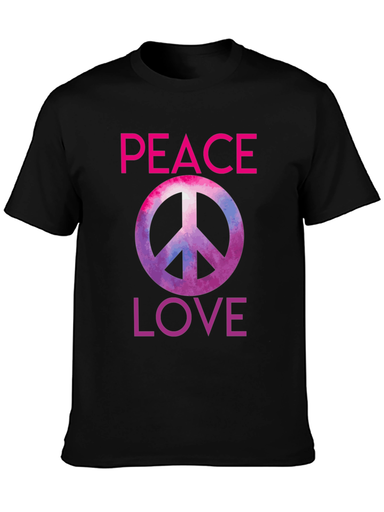 Peace Love Graphic Tee - Trendy Black T-Shirt