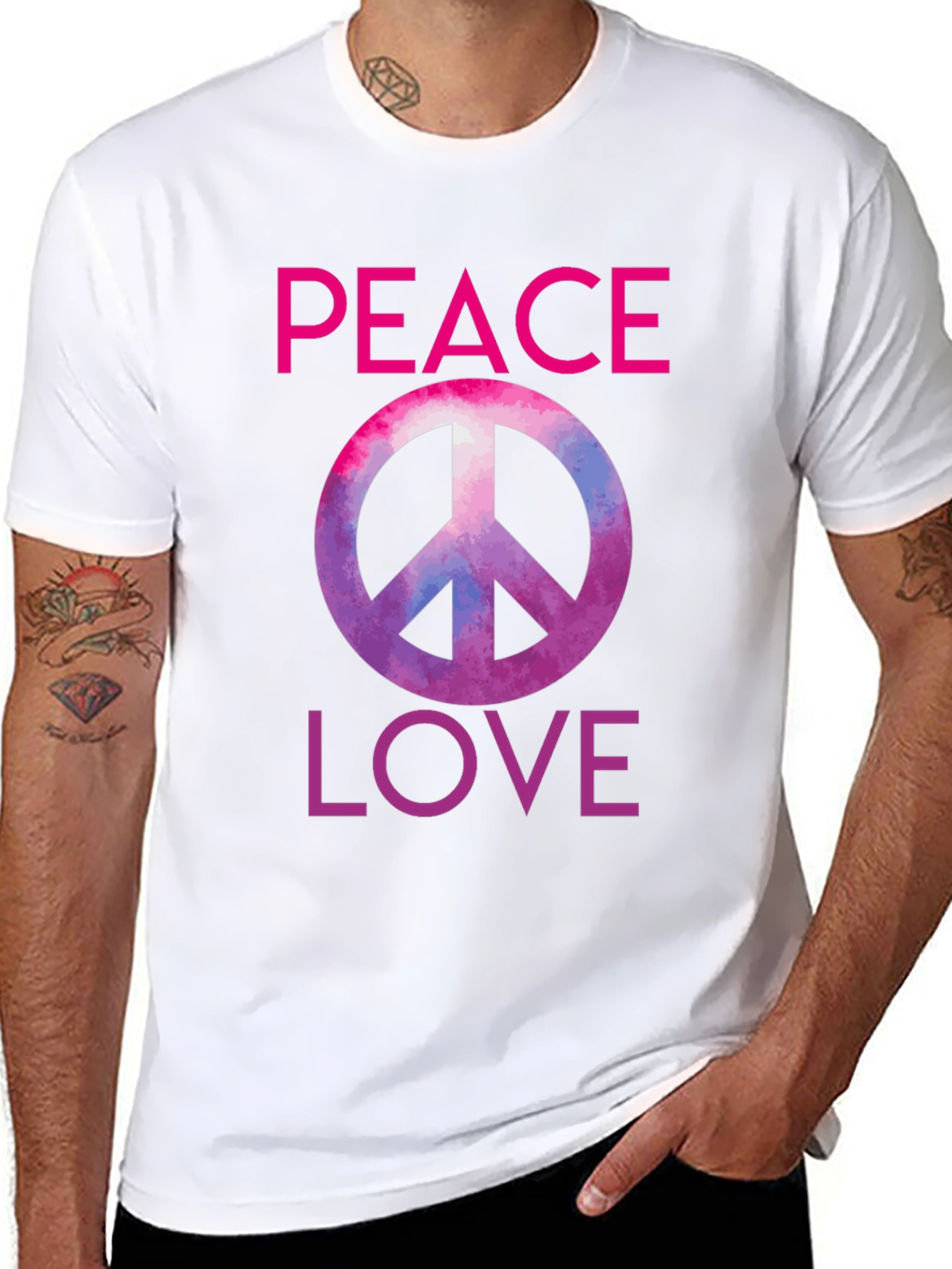 Peace Love Graphic Tee - Trendy Black T-Shirt