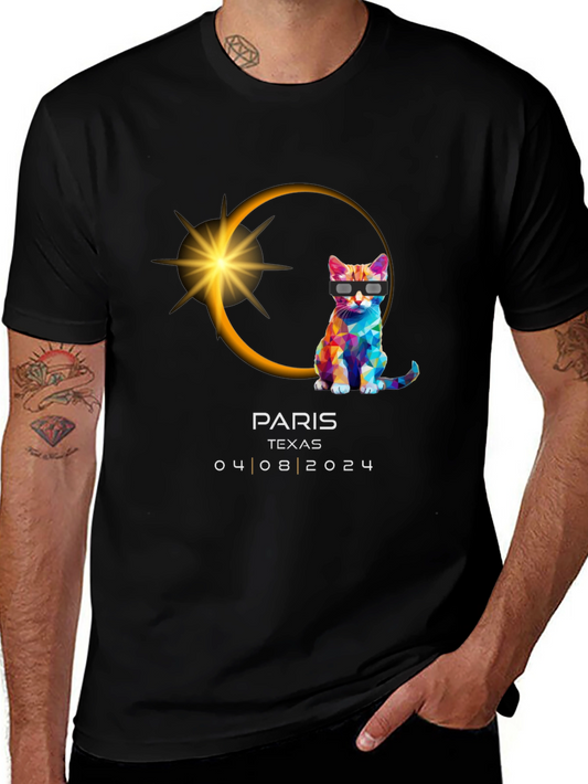 Paris TX Eclipse 2024 Cat T-Shirt