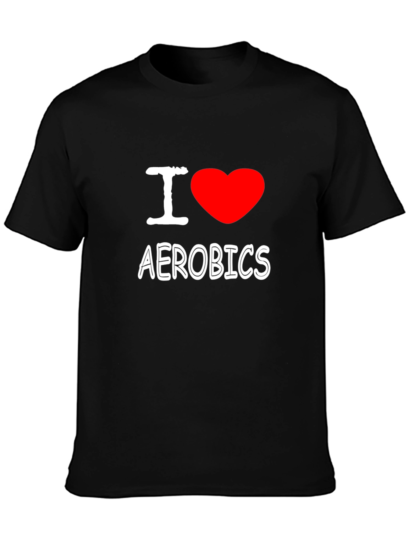 I Heart Aerobics Black Cotton Tee