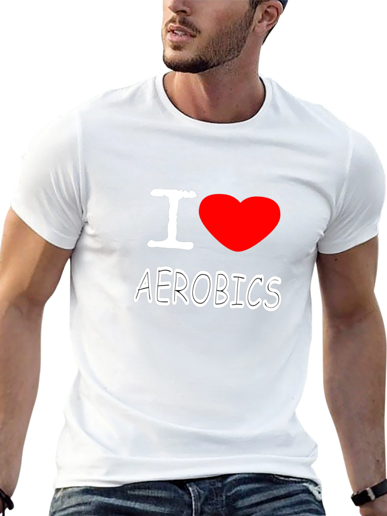 I Heart Aerobics Black Cotton Tee