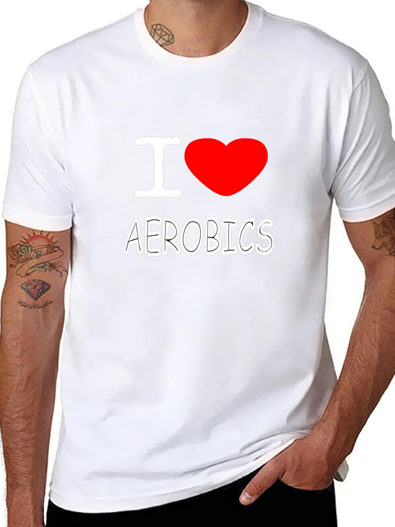 I Heart Aerobics Black Cotton Tee