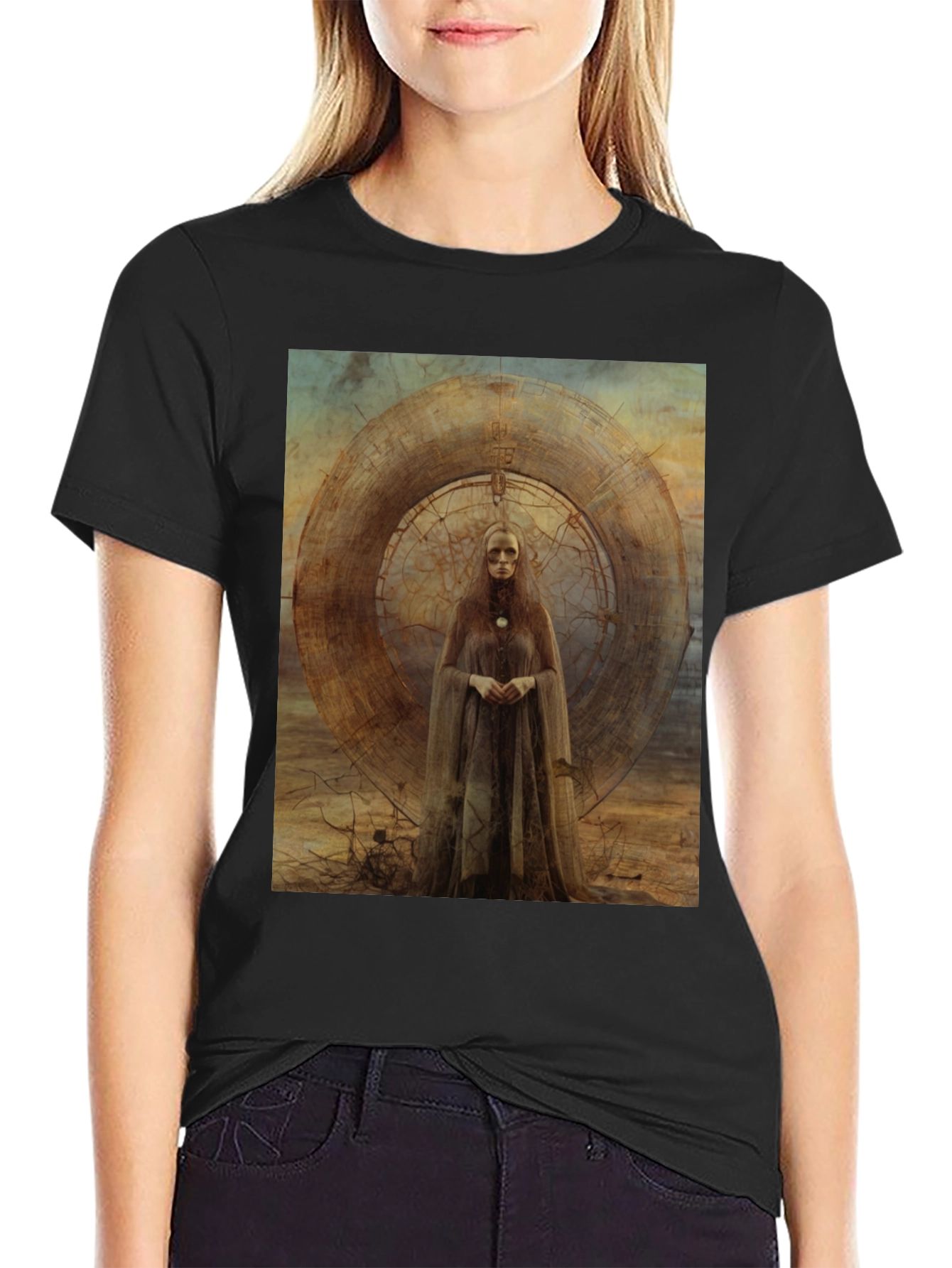Abstract Art Graphic Tee - Black
