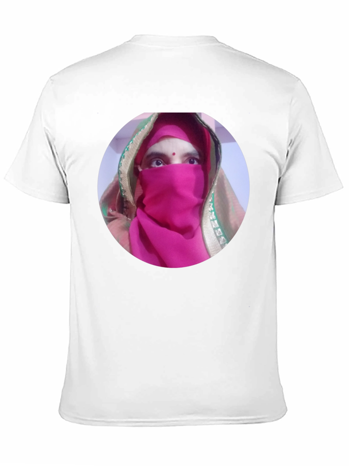 Black T-Shirt with Unique Face Design