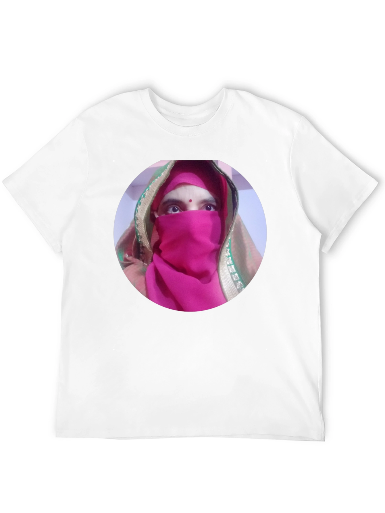Black T-Shirt with Unique Face Design