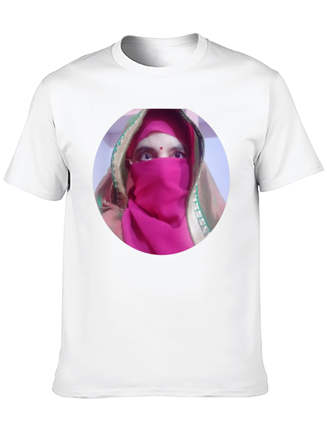 Black T-Shirt with Unique Face Design
